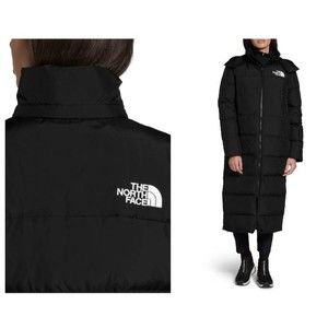 THE NORTH FACE Black Water Repellent 550 Fill Power Hooded Down Parka Long Maxi